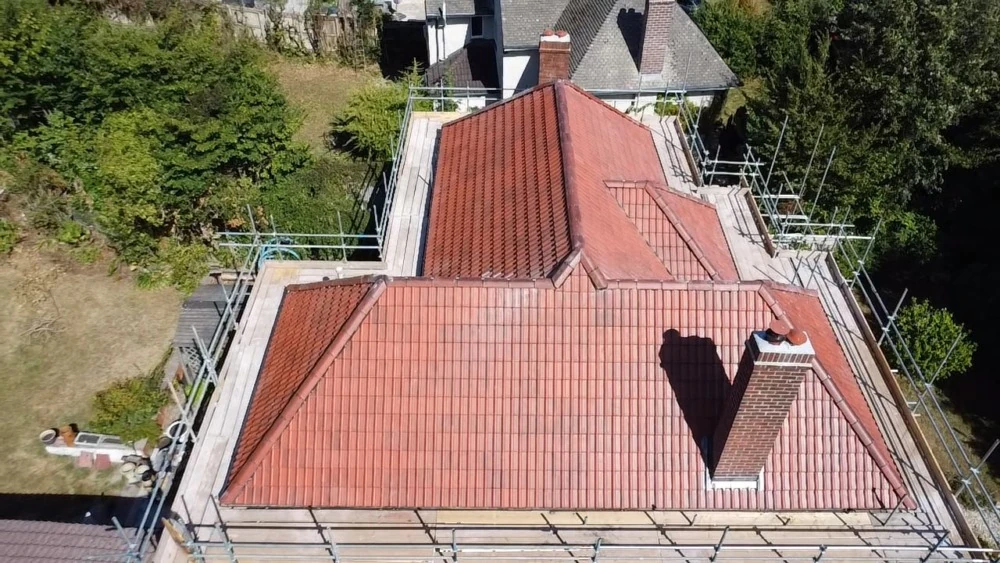 Completed roof aerial