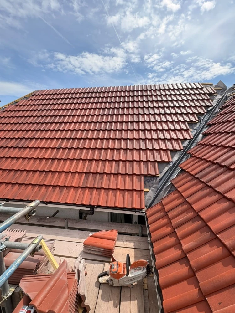 Roofing in progress