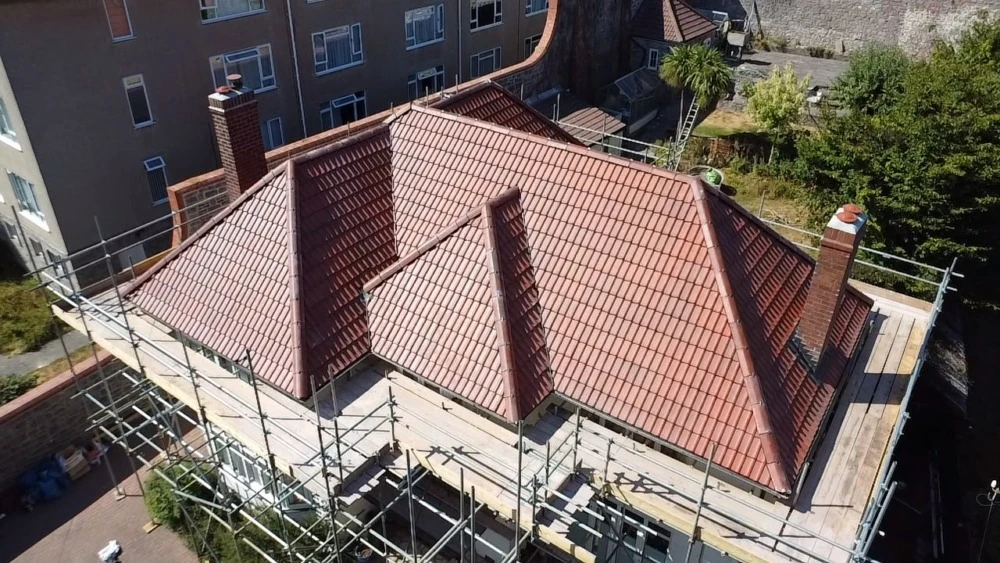 Finishing the tile installation